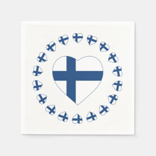 SUOMI FINLAND HEART SHAPE FLAG SERVETTEN