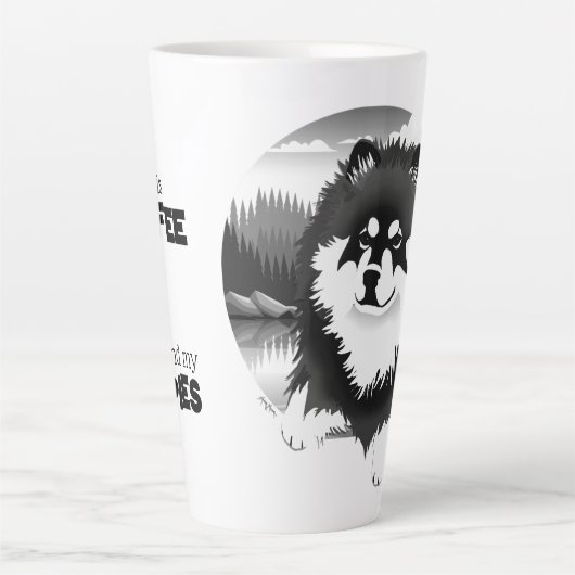 SUOMI - Finlandais Lapphund latte mug avec texte (Devant)