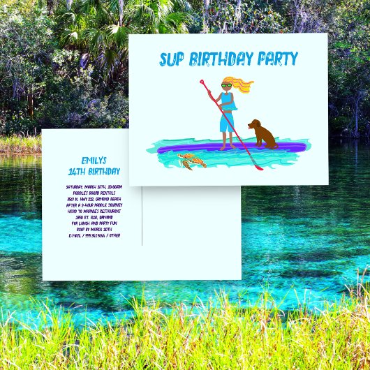 SUP Ado Girl Anniversaire Fête Invitation Carte po