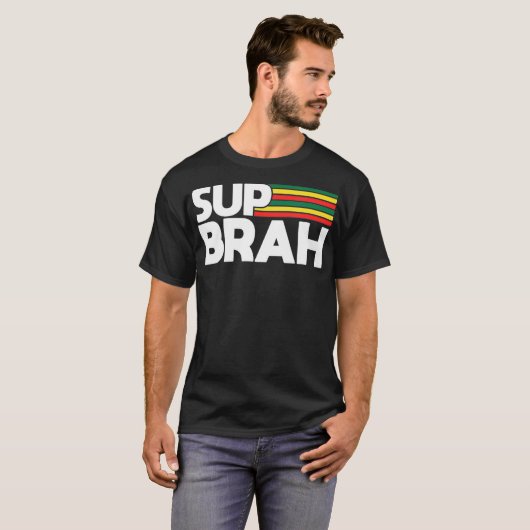 Sup Brah Local Hawaï Pidgin Rasta T-shirt (Voorkant volledig)