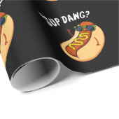 Sup Dawg Funny Hot Dog Pun Dark BG Cadeaupapier (Rol Hoek)