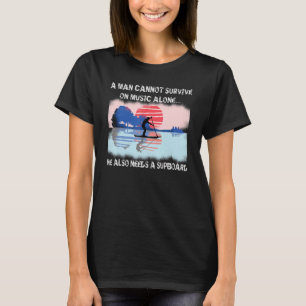 SUP en Guitar Music Surfing stand-up Surf van pedd T-shirt