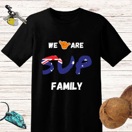 SUP familie, Australische vlag en shaka hand T-shirt