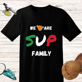 SUP familie ontwerp met Italiaanse vlag en shaka h T-shirt