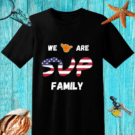 SUP familie ontwerp met VS vlag en shaka hand T-shirt