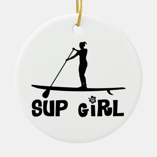 SUP Girl Keramisch Ornament (Voorkant)