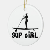 SUP Girl Keramisch Ornament (Links)