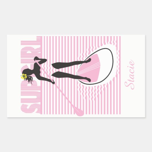 SUP Girl Rechthoekige Sticker (Voorkant)