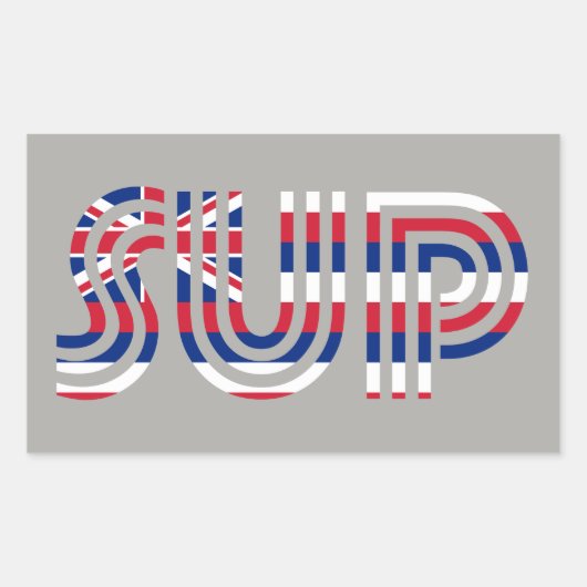 SUP Hawaii Flag Retro Rechthoekige Sticker (Voorkant)