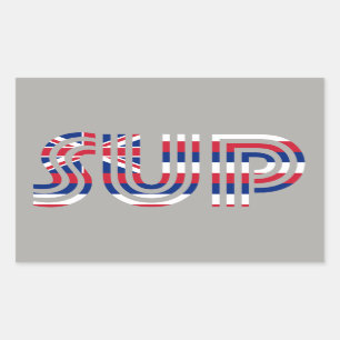 SUP Hawaii Flag Retro Rechthoekige Sticker