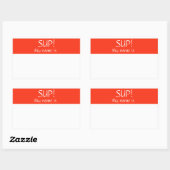 Sup Hello Nom Balise Sticker Badge Mon nom est (Feuille)
