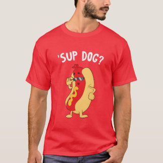 Sup Hond Cool Hot Dog met Zonnebril grappig T-shirt