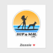SUP & Mal Life Malinois Gir Standup Paddleboarding Sticker (Vel)