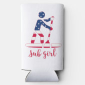 Sup Meisje - Amerikaanse vlag Stand Up Paddle Boar (Achterkant)