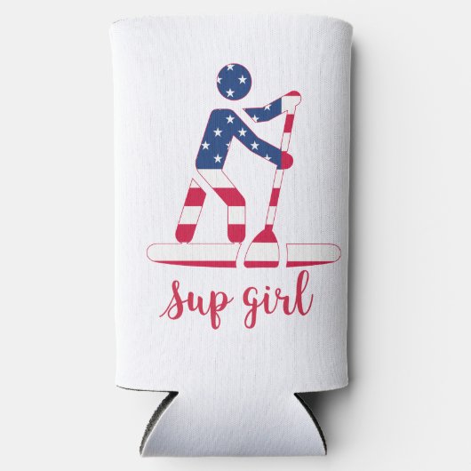 Sup Meisje - Amerikaanse vlag Stand Up Paddle Boar (Voorkant)