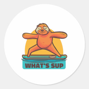 SUP SLOTH RONDE STICKER