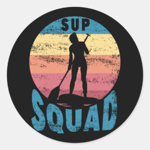 SUP Squad Stand Up Paddle Board Ronde Sticker