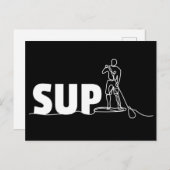 SUP Stand Up Paddel One Line Art Briefkaart (Voorkant / Achterkant)