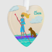 SUP Stand Up Paddleboard Girl Chien Photo (devant)