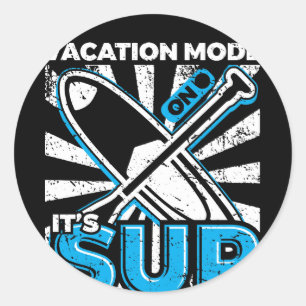 SUP Stand Up Paddleboarding Vakantie Ronde Sticker