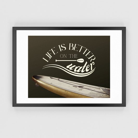 SUP stand up paddling sepia retro Poster