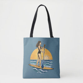 SUP Sunset Paddle | Blue Paddleboard Graphic Beach Draagtas