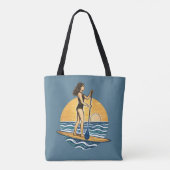SUP Sunset Paddle | Blue Paddleboard Graphic Beach Draagtas (Achterkant)