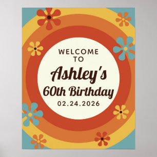 Super 60s Anniversaire Affiche de bienvenue de fêt