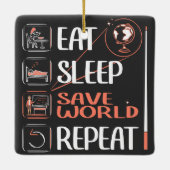 Super aardrijkskunde leraar redt wereld dank u ges keramisch ornament (Achterkant)