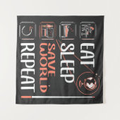 Super aardrijkskunde leraar redt wereld dank u ges wandkleed (Voorkant (horizontaal))