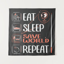 Super aardrijkskunde leraar redt wereld dank u ges wandkleed