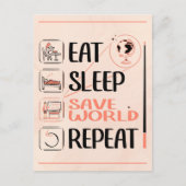 Super aardrijkskundeleraar redt de wereld Bedankca Briefkaart (Voorkant)