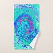 Super Abstrait Ocean Blue et Green Liquid Swirl (Serviette à main)