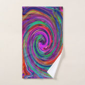 Super Abstrait Retro Magenta Dark Rainbow Swirl (Serviette à main)