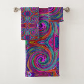 Super Abstrait Retro Magenta Dark Rainbow Swirl (En situation)