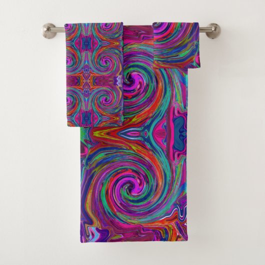 Super Abstrait Retro Magenta Dark Rainbow Swirl (En situation)