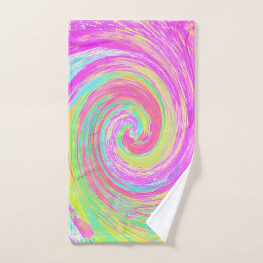 Super Abstrait rose et bleu liquide (Serviette à main)