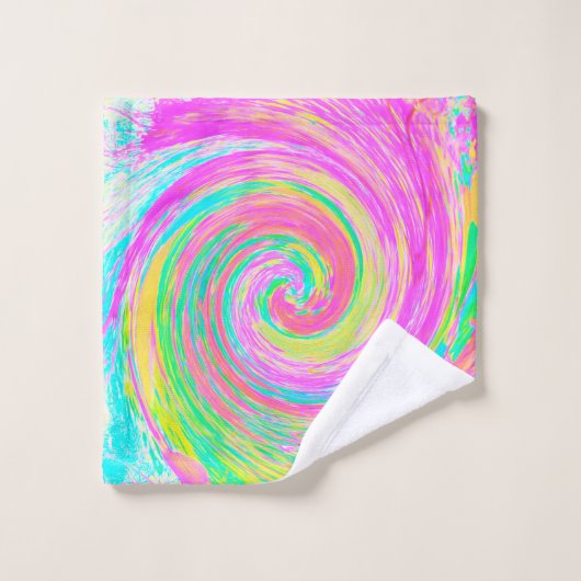 Super Abstrait rose et bleu liquide (Gant de toilette)