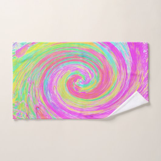 Super Abstrait rose et bleu liquide (Serviette à main)