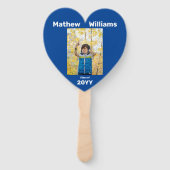 Super Afstudeerder-hart bewerkbare fotonaam Jaar Handwaaier (Achterkant)