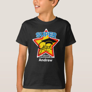 Super Afstudeerder Logo-On Dark-Personalize Naam e T-shirt
