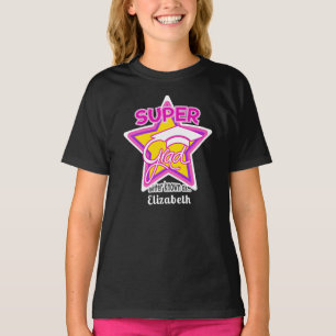 Super Afstudeerder Pink-On Dark-Personalize Naam e T-shirt