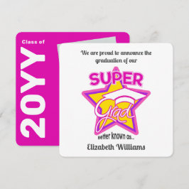 Super Afstudeerder Roze Afstuderen Aankondiging-be