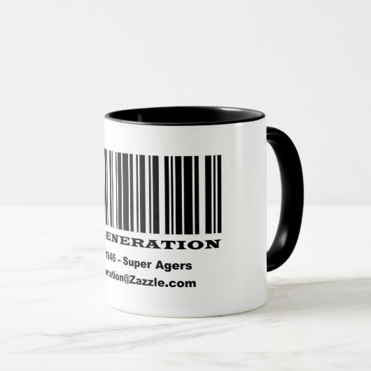 Super Agers BAR CODE Mok (Voorkant rechts)