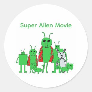 Super Alien Film Volledige Karakterstickers Ronde Sticker