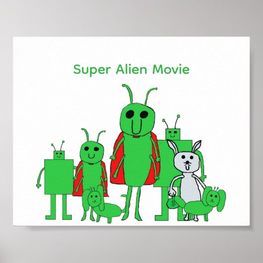 Super Alien Movie Poster (Customizable) (Devant)