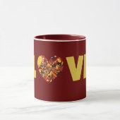 Super Amour Coeur Maroon Coupe Mug (Centre)
