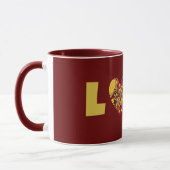 Super Amour Coeur Maroon Coupe Mug (Gauche)