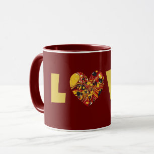 Super Amour Coeur Maroon Coupe Mug