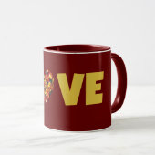Super Amour Coeur Maroon Coupe Mug (Devant droit)